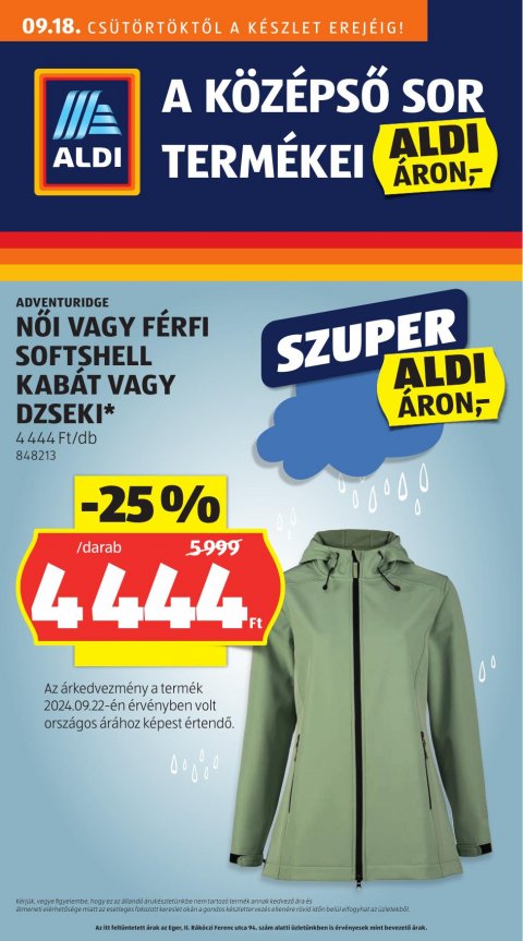 ALDI Középső sor akciós újság