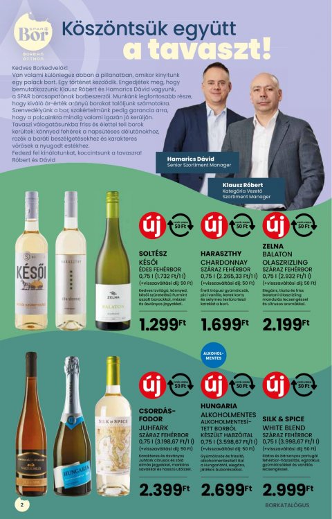 SPAR Bor tavasz katalógus akciós újság