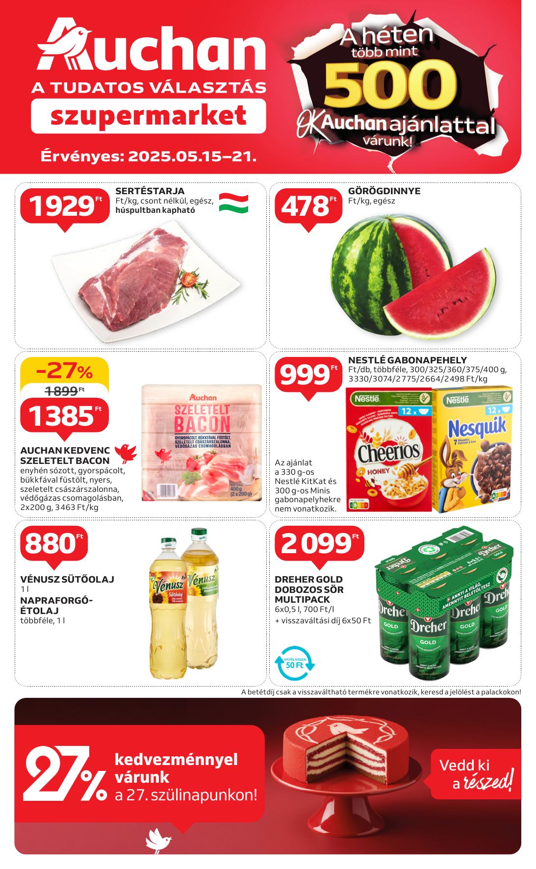 AUCHAN Szupermarket akciós újság od 15. 5. 2025 do 21. 5. 2025