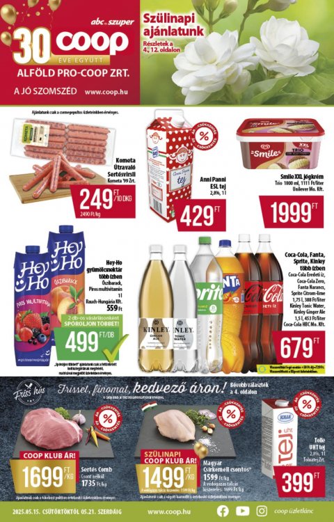COOP Alföld akciós újság od 15. 5. 2025 do 21. 5. 2025