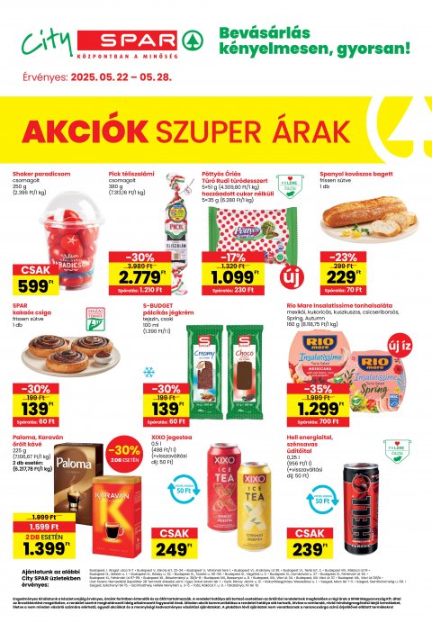 SPAR City akciós újság od 22. 5. 2025 do 28. 5. 2025