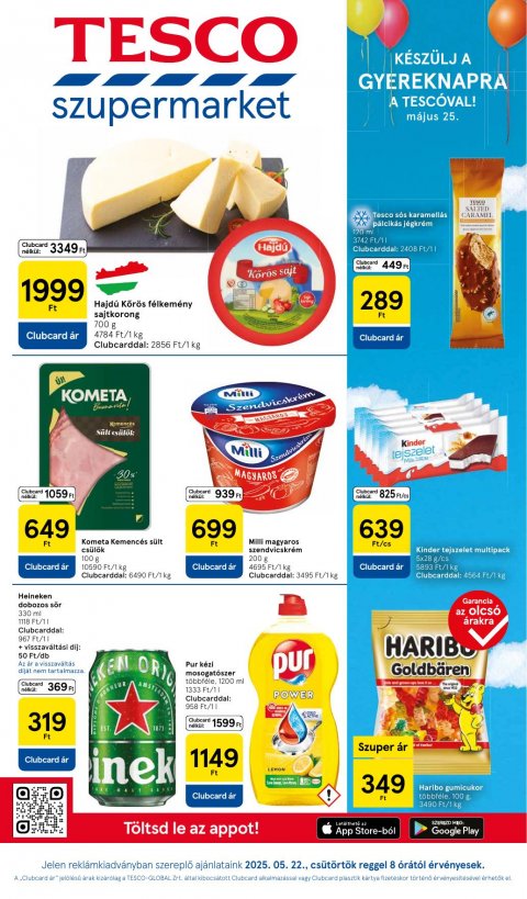 TESCO Szupermarket akciós újság od 22. 5. 2025 do 28. 5. 2025