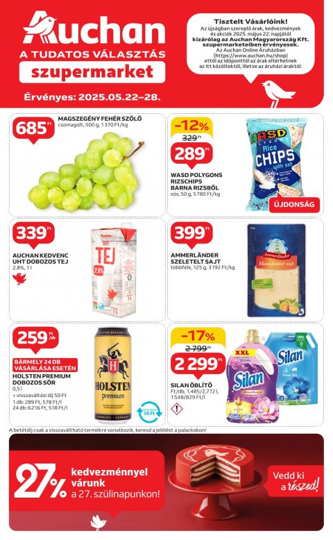 AUCHAN Szupermarket akciós újság od 22. 5. 2025 do 28. 5. 2025