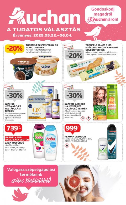 AUCHAN Hipermarket Szépségápolás akciós újság od 22. 5. 2025 do 4. 6. 2025