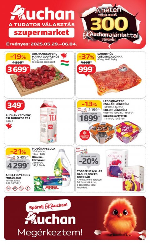 AUCHAN Heti Szupermarket akciós újság od 29. 5. 2025 do 4. 6. 2025