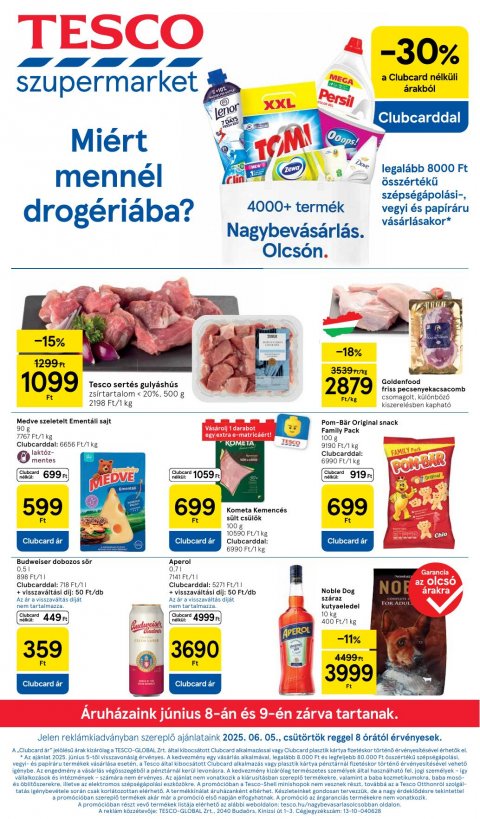 TESCO Szupermarket akciós újság od 5. 6. 2025 do 11. 6. 2025