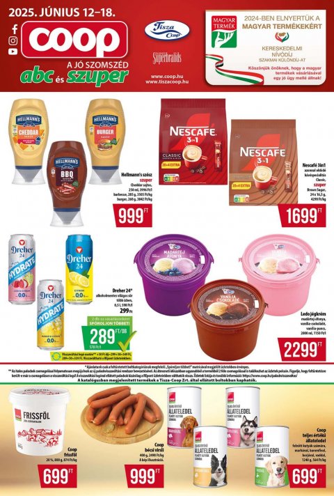 COOP Tisza akciós újság od 11. 6. 2025 do 18. 6. 2025