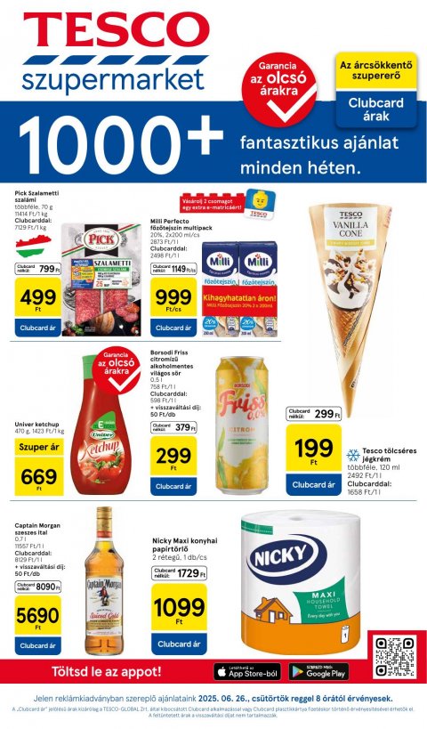 TESCO Szupermarket akciós újság od 26. 6. 2025 do 2. 7. 2025