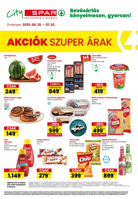 SPAR City akciós újság od 26. 6. 2025 do 2. 7. 2025