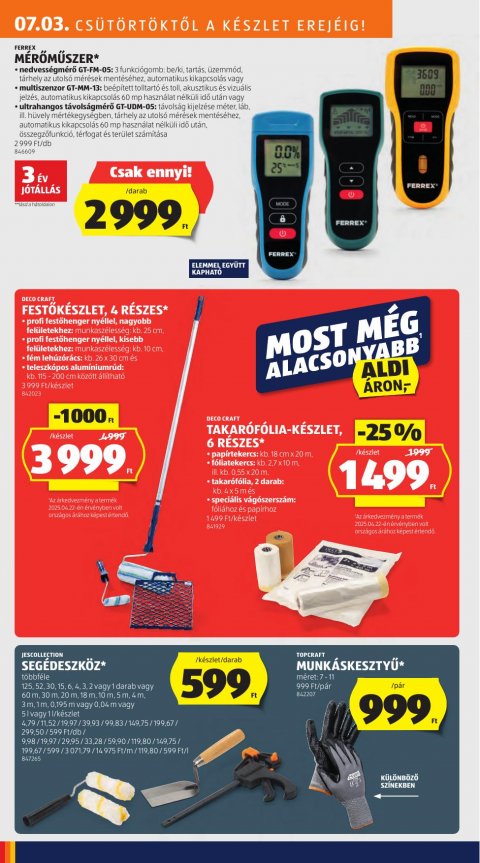 ALDI Középső sor akciós újság