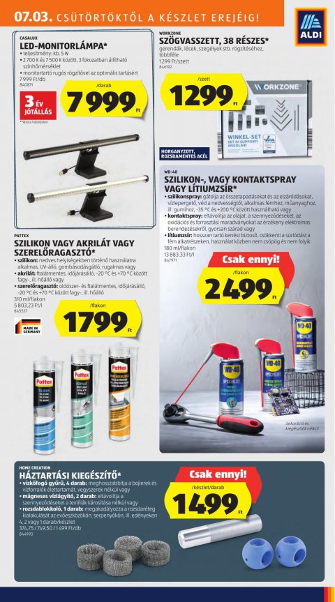 ALDI Középső sor akciós újság