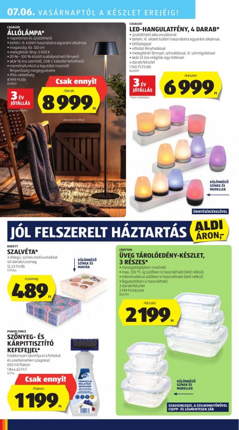 ALDI Középső sor akciós újság