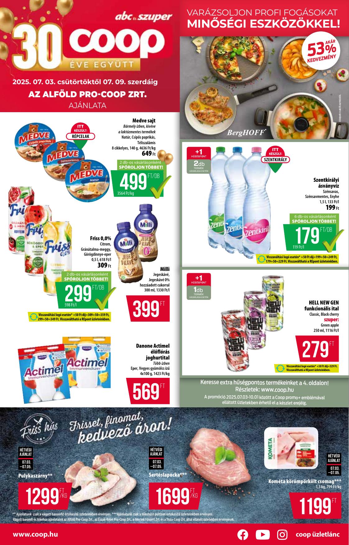 COOP Alföld akciós újság od 3. 7. 2025 do 9. 7. 2025