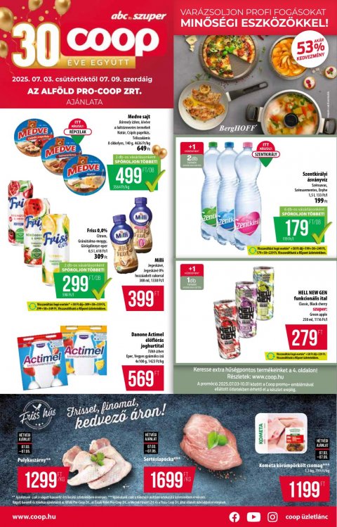 COOP Alföld akciós újság od 3. 7. 2025 do 9. 7. 2025