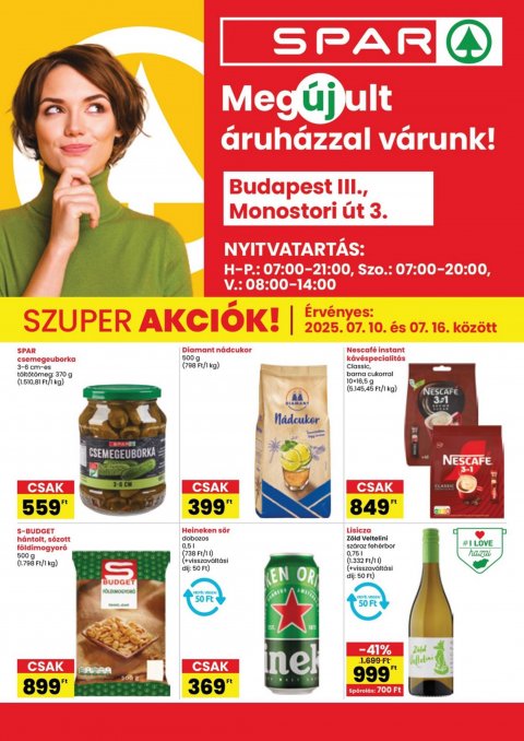 SPAR Bp. Monostori út megújulás akciós újság