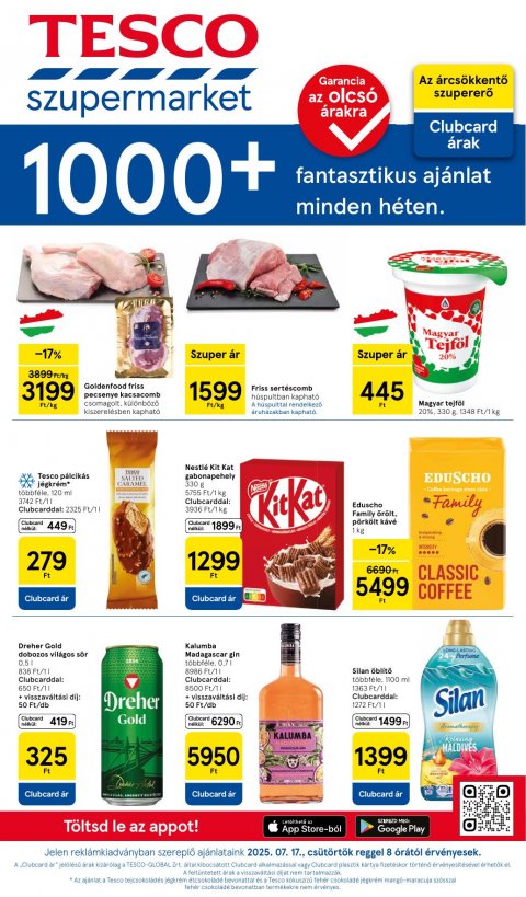 TESCO Szupermarket akciós újság od 17. 7. 2025 do 23. 7. 2025