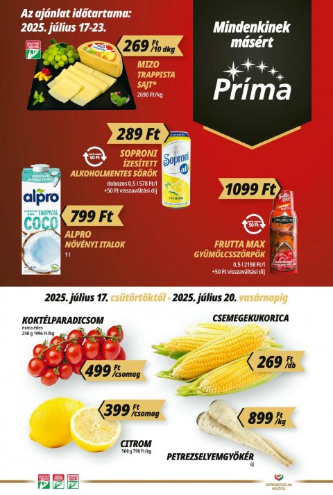 CBA Príma akciós újság od 17. 7. 2025 do 23. 7. 2025