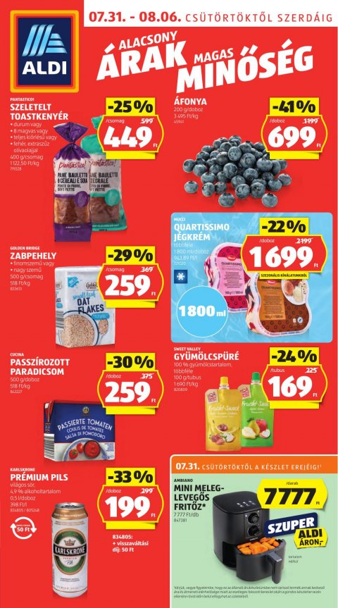 ALDI akciós újság od 31. 7. 2025 do 6. 8. 2025