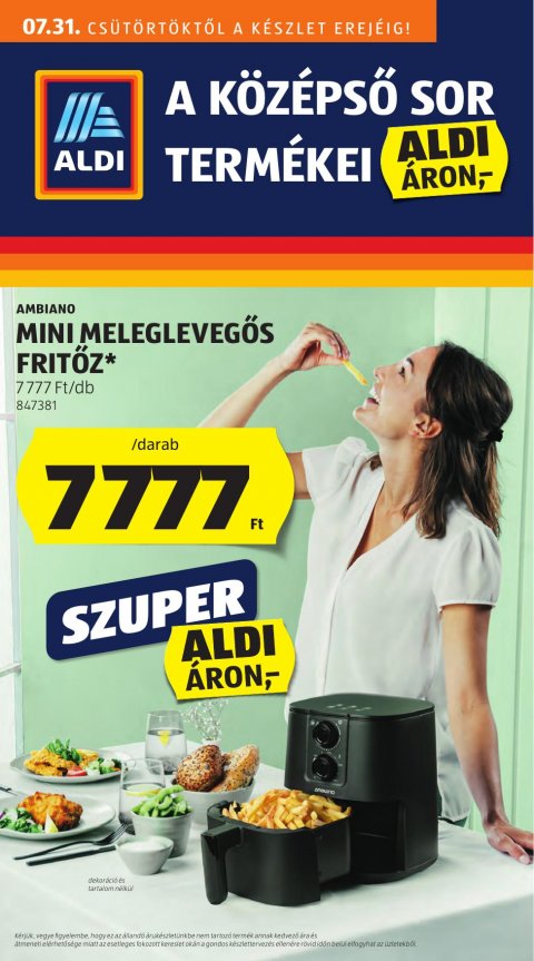 ALDI Középső sor akciós újság od 31. 7. 2025 do 6. 8. 2025
