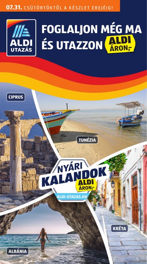 ALDI Utazás akciós újság od 31. 7. 2025 do 6. 8. 2025