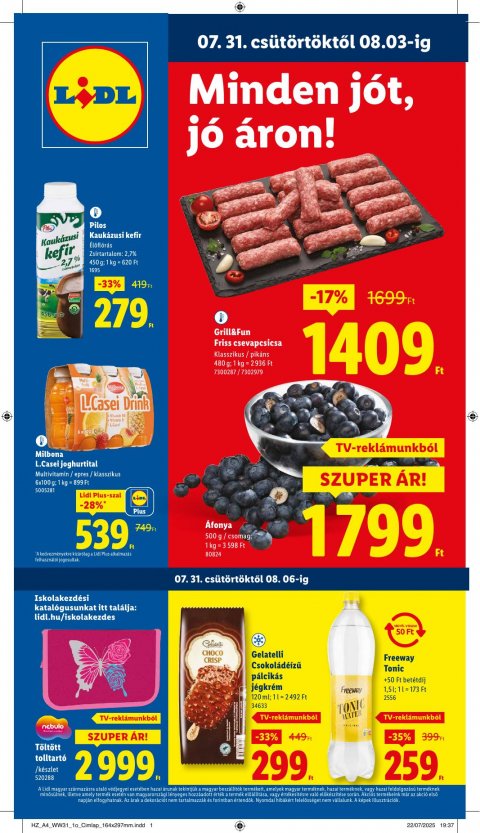 LIDL akciós újság od 31. 7. 2025 do 6. 8. 2025