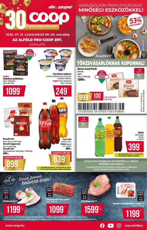 COOP Alföld akciós újság od 31. 7. 2025 do 6. 8. 2025