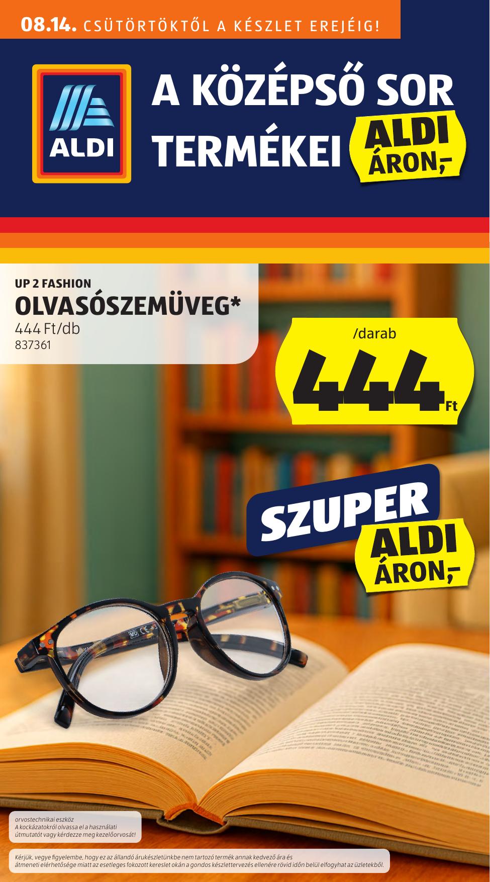 ALDI Középső sor akciós újság od 14. 8. 2025 do 14. 8. 2025