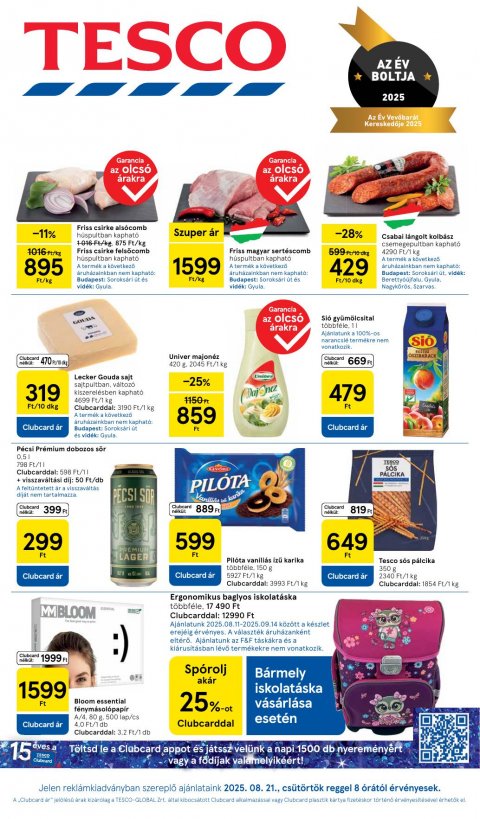 TESCO Hipermarket akciós újság od 21. 8. 2025 do 27. 8. 2025
