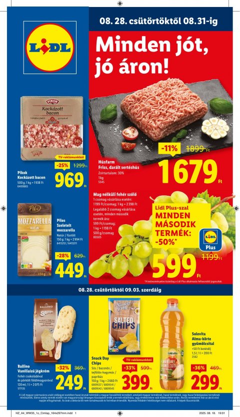 LIDL akciós újság od 28. 8. 2025 do 3. 9. 2025