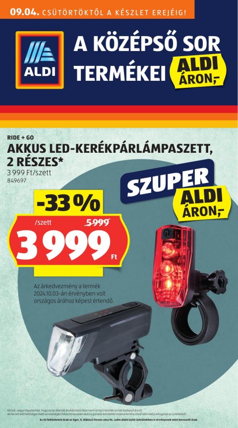 ALDI Középső sor akciós újság