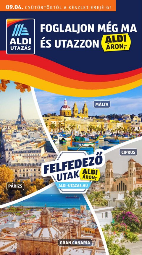 ALDI Utazás akciós újság od 4. 9. 2025 do 4. 9. 2025