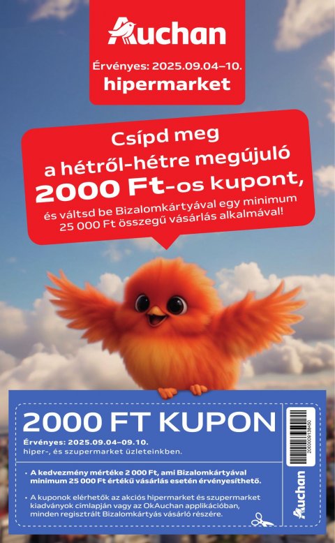 AUCHAN Hipermarket akciós újság od 4. 9. 2025 do 10. 9. 2025