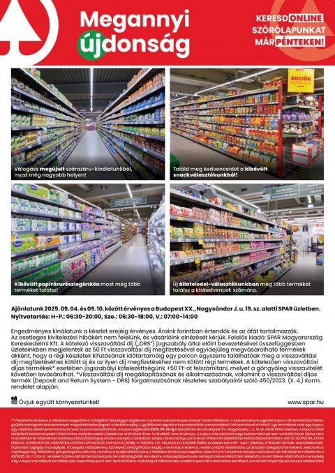 SPAR BP Nagysándor megújulás akciós újság