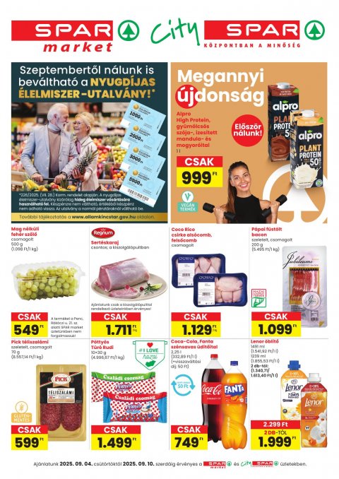 SPAR Market és City Spar akciós újság od 4. 9. 2025 do 10. 9. 2025