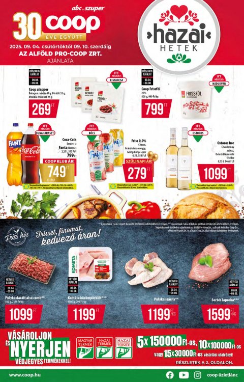 COOP Alföld akciós újság od 4. 9. 2025 do 10. 9. 2025