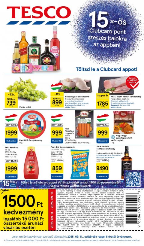 TESCO Hipermarket akciós újság od 11. 9. 2025 do 17. 9. 2025