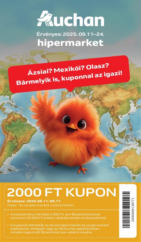 AUCHAN Hipermarket nemzetközi konyha akciós újság od 11. 9. 2025 do 24. 9. 2025