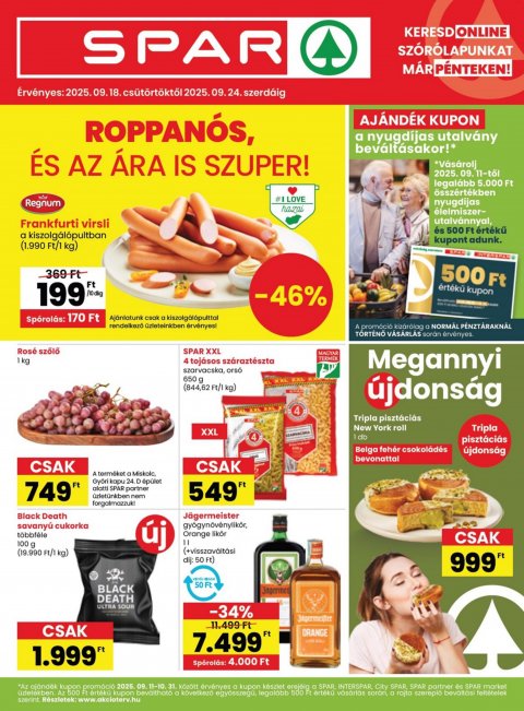SPAR akciós újság od 18. 9. 2025 do 24. 9. 2025