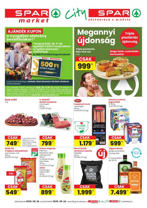 SPAR Market és City Spar akciós újság od 18. 9. 2025 do 24. 9. 2025