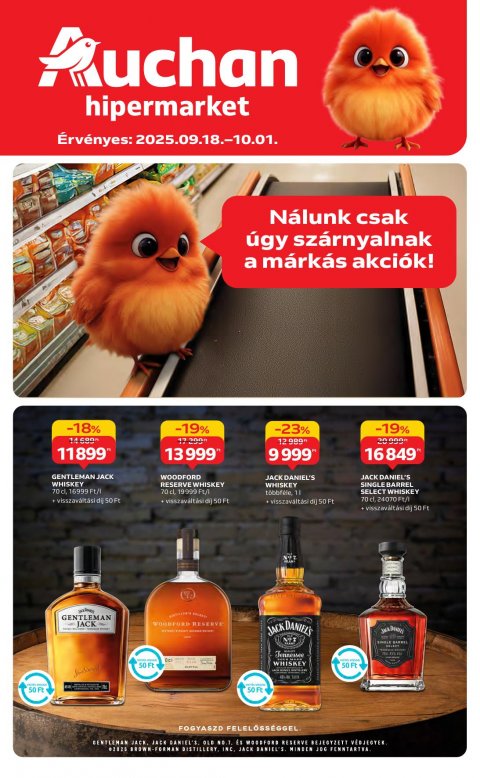 AUCHAN Hipermarket márkás akciók akciós újság od 18. 9. 2025 do 1. 10. 2025