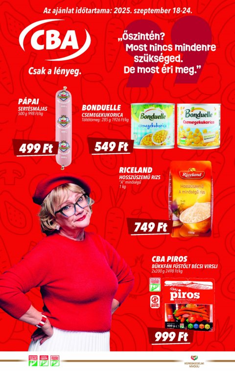 CBA akciós újság od 18. 9. 2025 do 24. 9. 2025