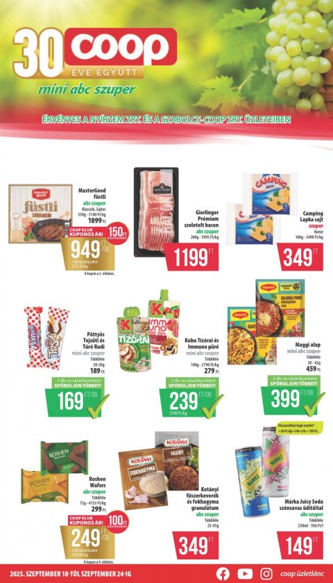 COOP Nyírzem akciós újság od 18. 9. 2025 do 24. 9. 2025