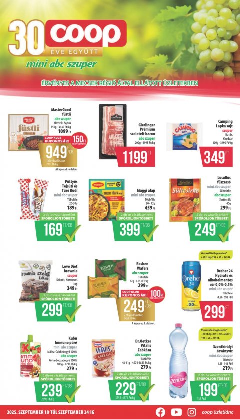 COOP Mecsek akciós újság od 18. 9. 2025 do 24. 9. 2025