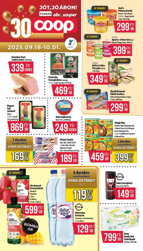 COOP Hétforrás akciós újság od 18. 9. 2025 do 1. 10. 2025
