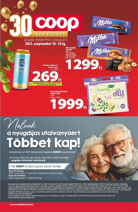 COOP Észak-Kelet akciós újság od 18. 9. 2025 do 24. 9. 2025