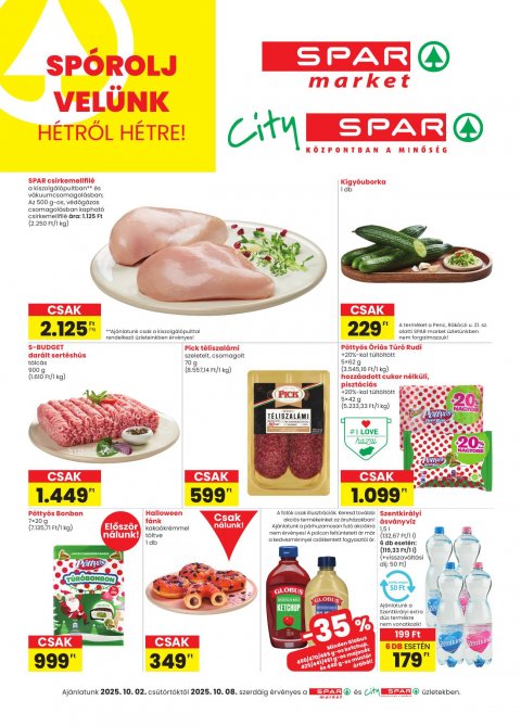 SPAR Market és City Spar akciós újság od 2. 10. 2025 do 8. 10. 2025