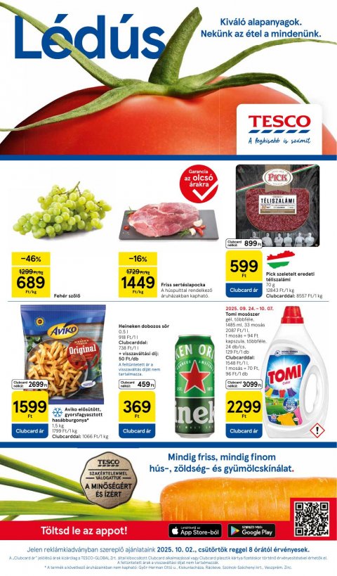 TESCO Szupermarket akciós újság od 2. 10. 2025 do 8. 10. 2025