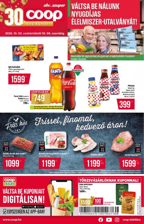 COOP Országos akciós újság od 2. 10. 2025 do 8. 10. 2025