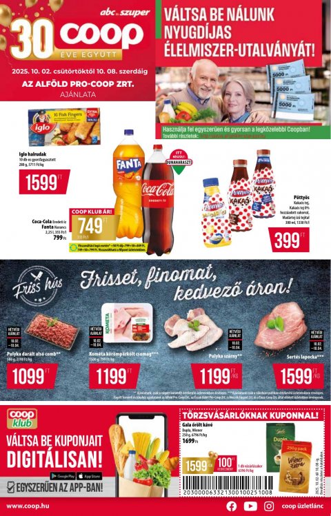 COOP Alföld akciós újság od 2. 10. 2025 do 8. 10. 2025