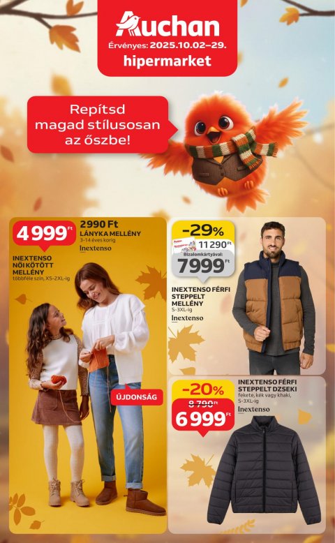 AUCHAN Hipermarket Textil akciós újság od 2. 10. 2025 do 29. 10. 2025